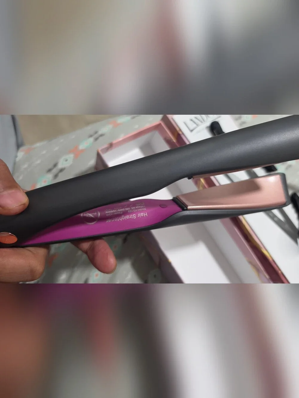 Pink Ceramic Hair Straightener with Digital Display